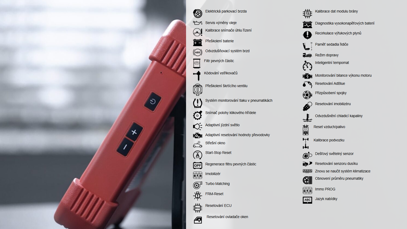 EURO TAB III SPECIALNI FUNKCE